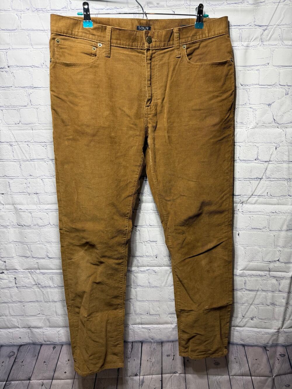 J.Crew Mens Flex Slim Fit Corduroy Pants Brown Size 32x32 Casual Business